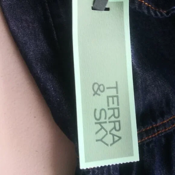 Terra & Sky Jean flutter sleeve midi Dress women's size 3X (24W-26W) - Picture 14 of 14